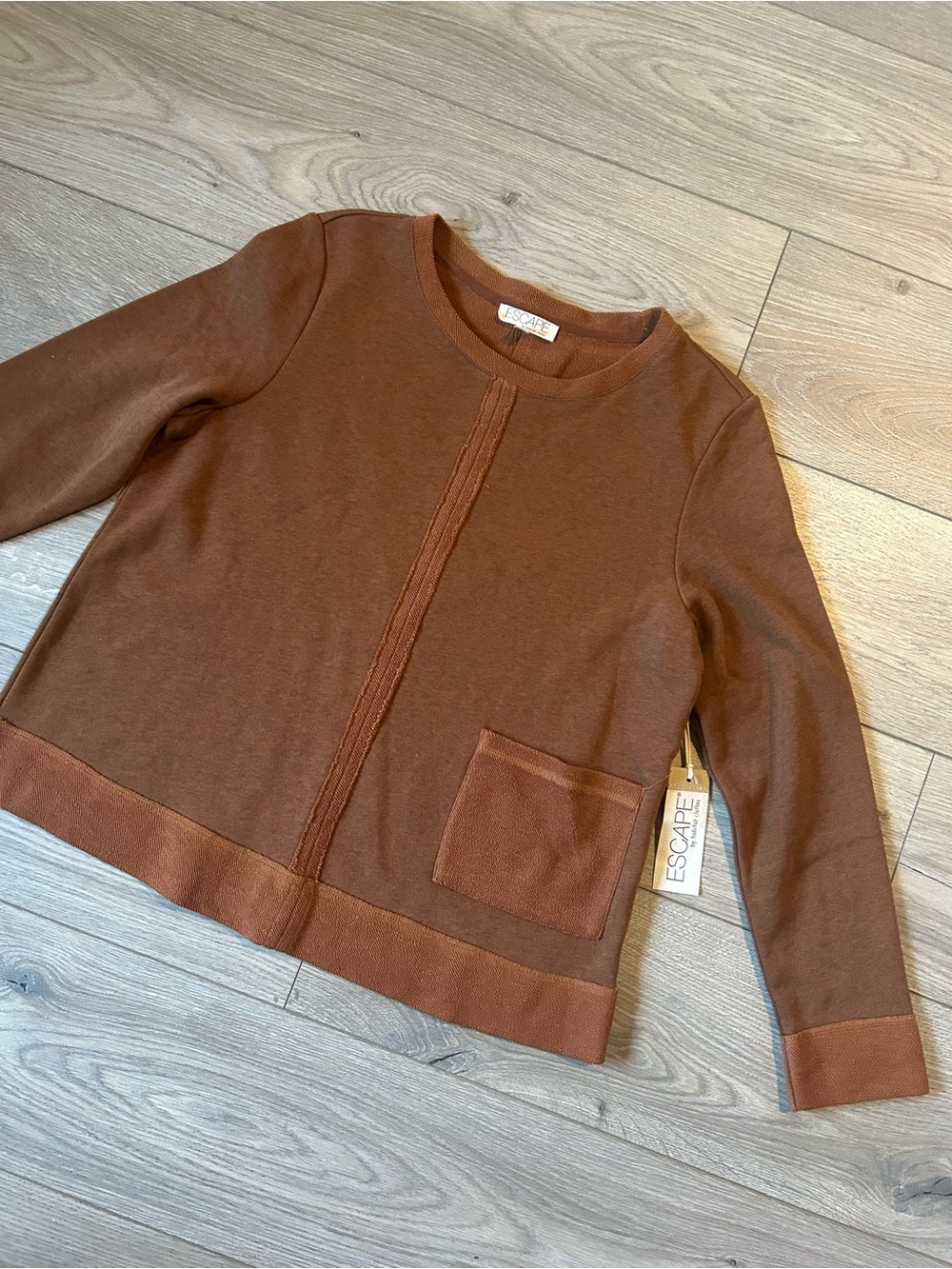 Testimony Los Angeles Brown Tunic Top Size Small New
